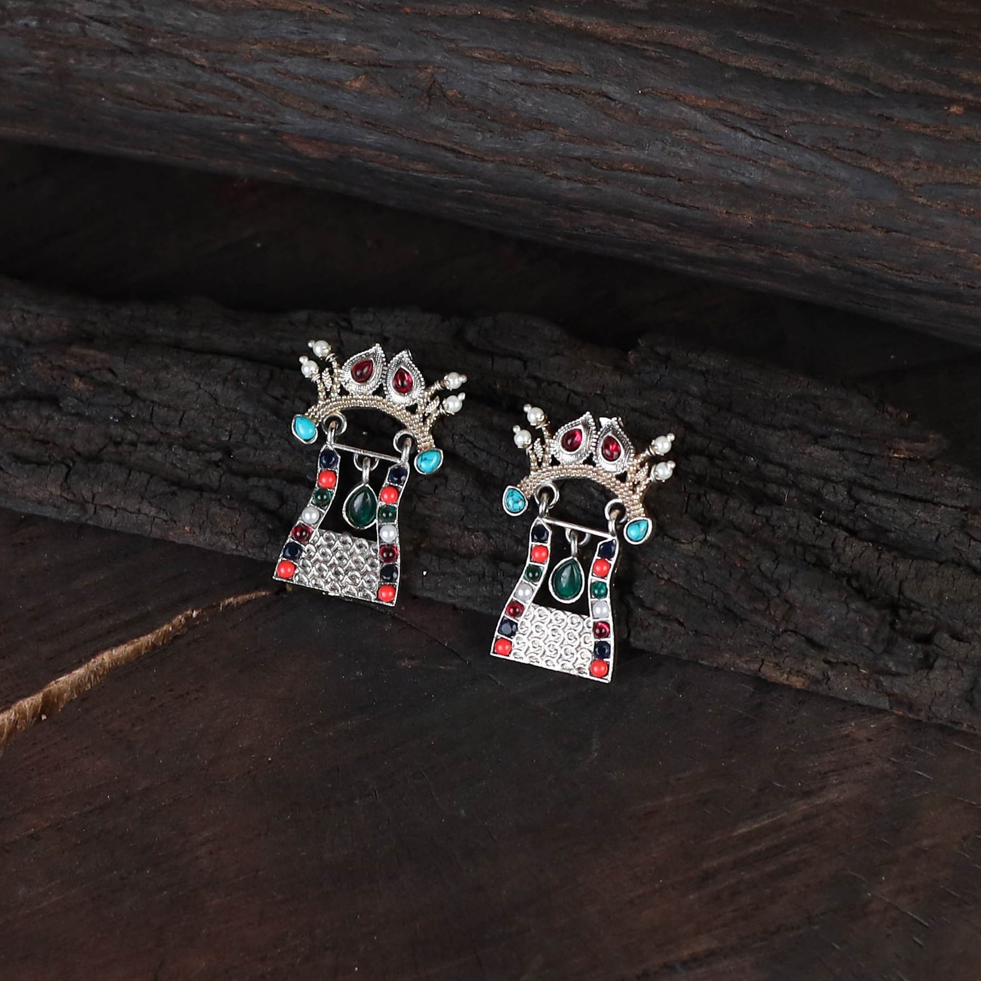 Multicolor - saanjh saaj classic german silver necklace set