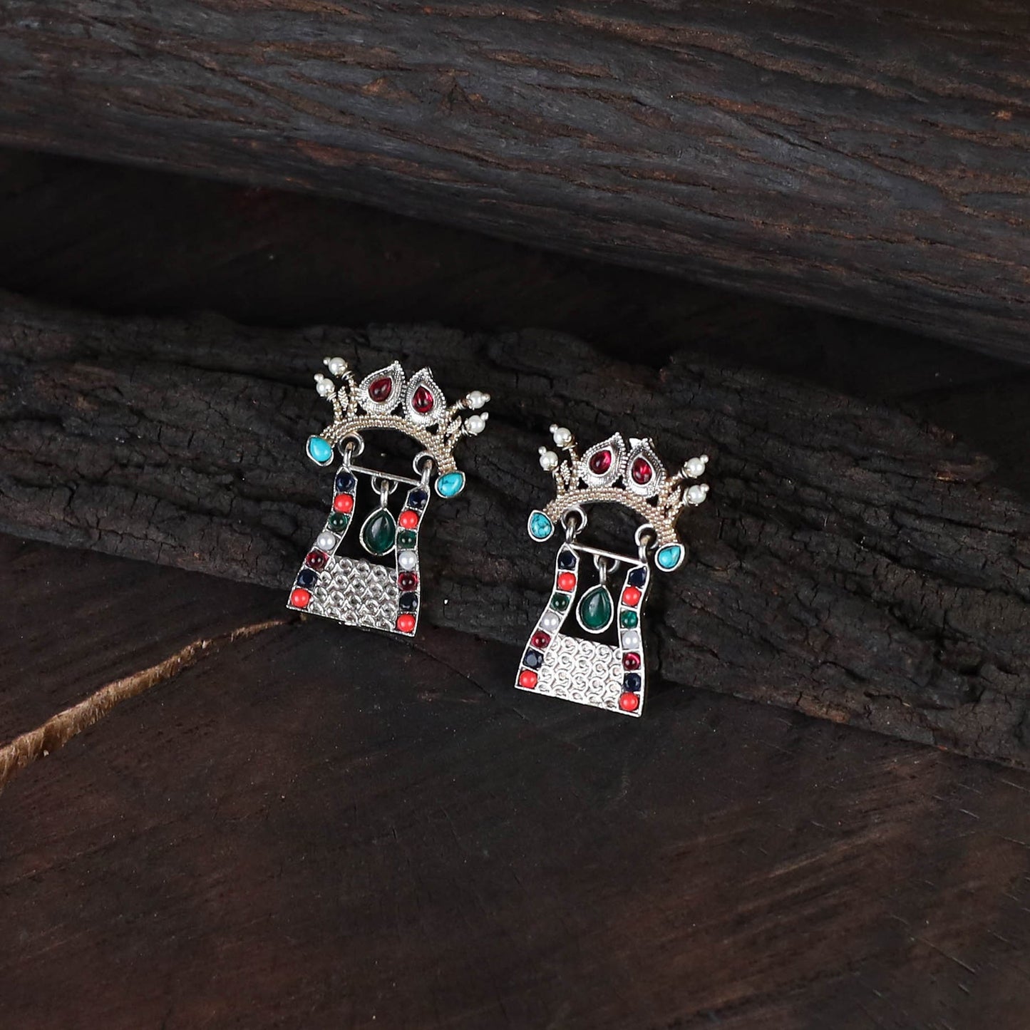 Multicolor - saanjh saaj classic german silver necklace set