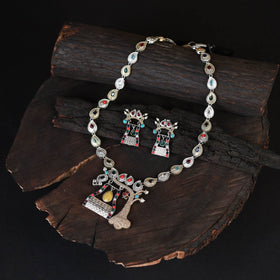 Multicolor - saanjh saaj classic german silver necklace set
