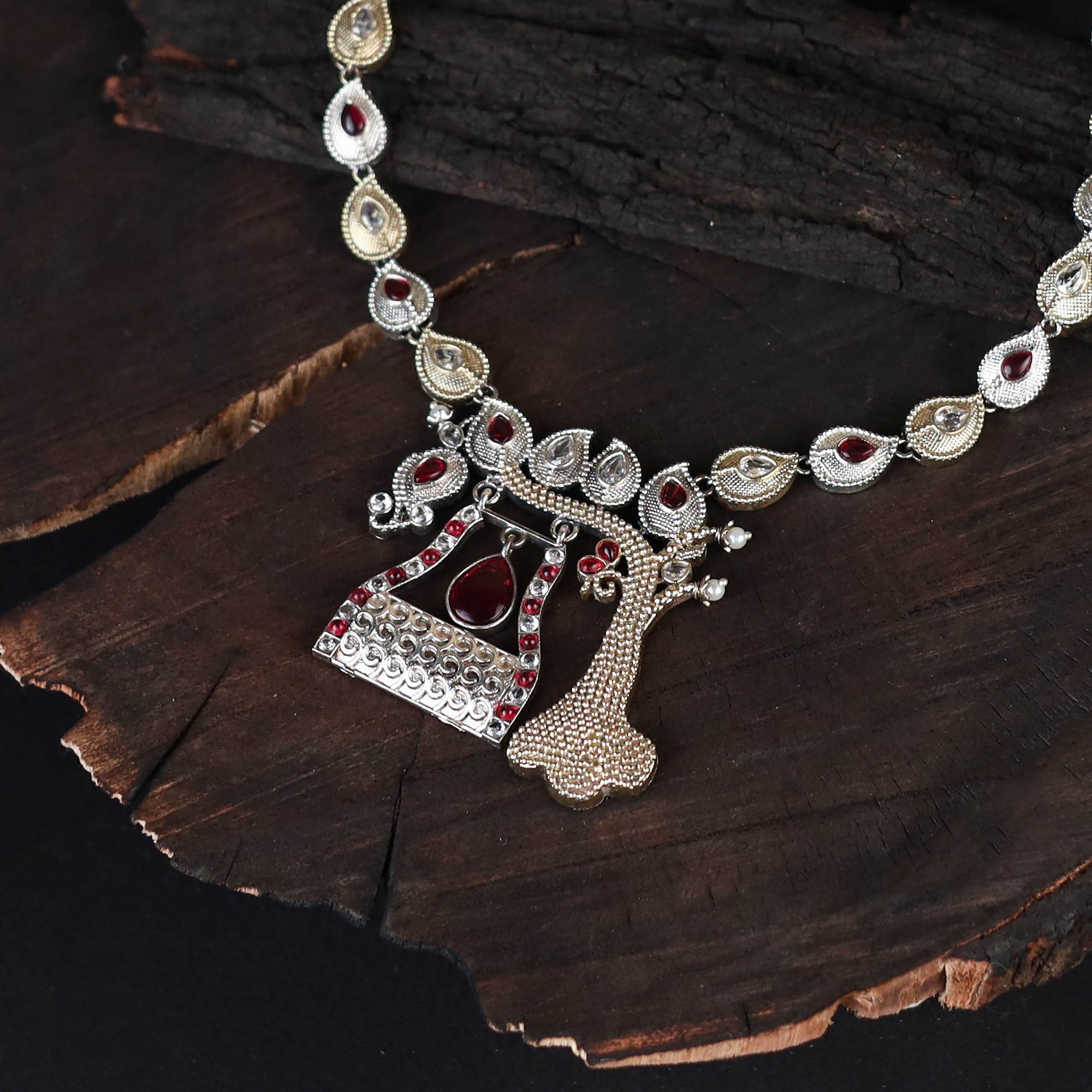 Saanjh Saaj Classic German Silver Necklace Set