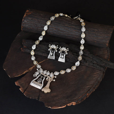 Saanjh Saaj Classic German Silver Necklace Set