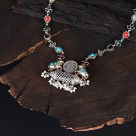 Saanjh Saaj Classic German Silver Necklace Set