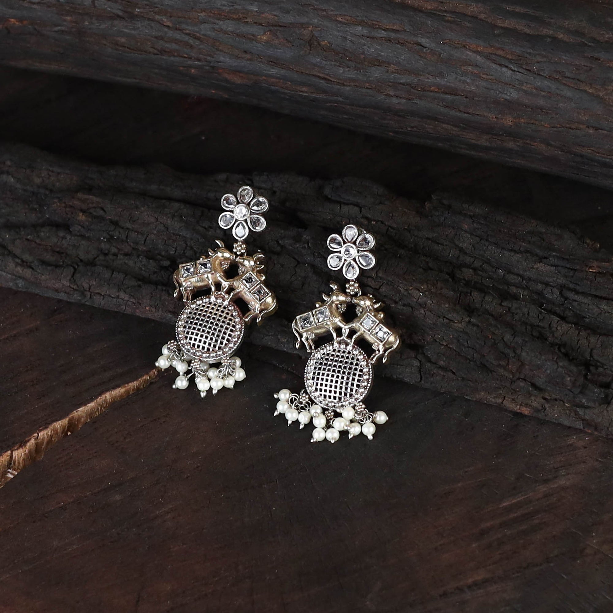 Multicolor - saanjh saaj classic german silver necklace set