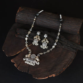 Multicolor - saanjh saaj classic german silver necklace set