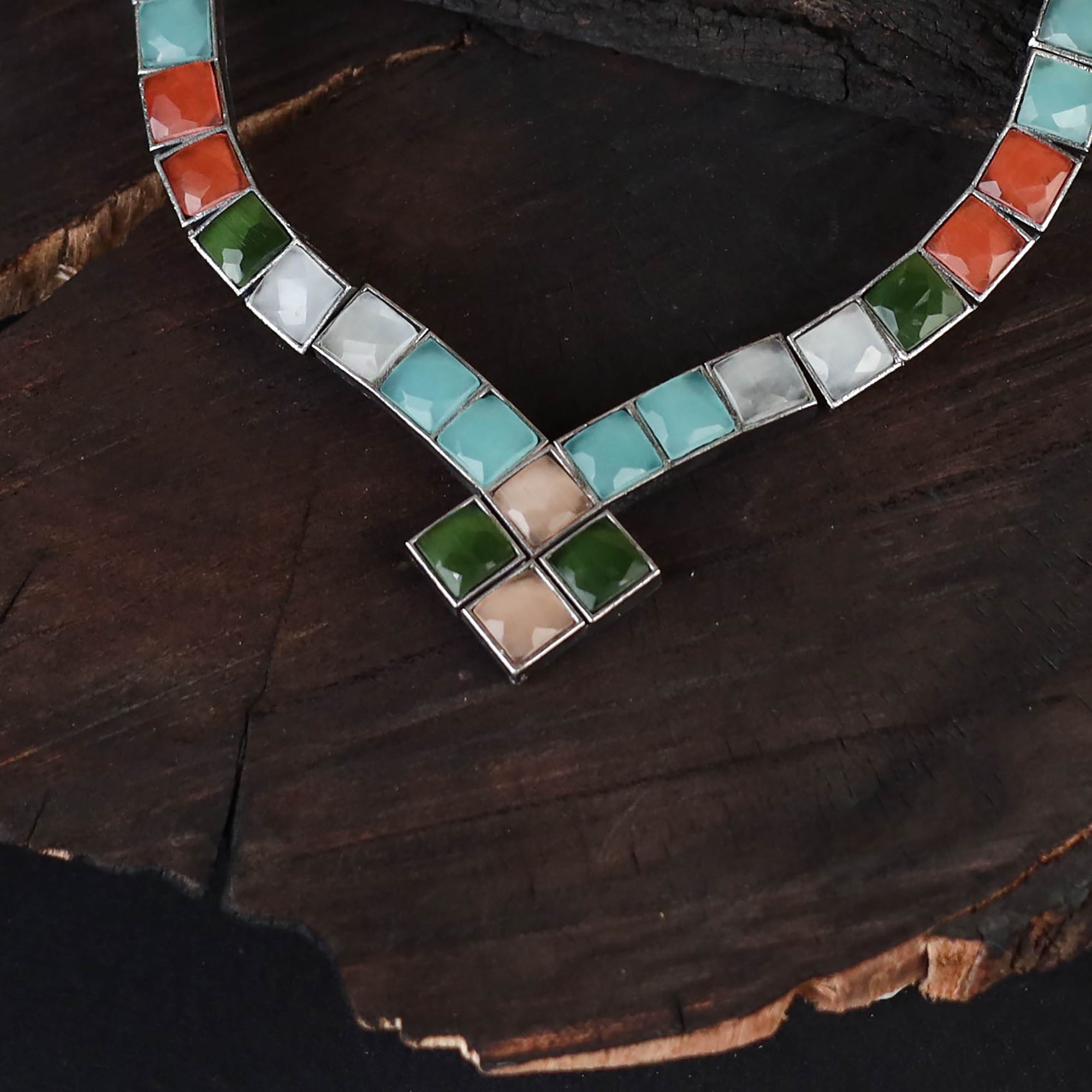 Saanjh Saaj Classic German Silver Necklace Set