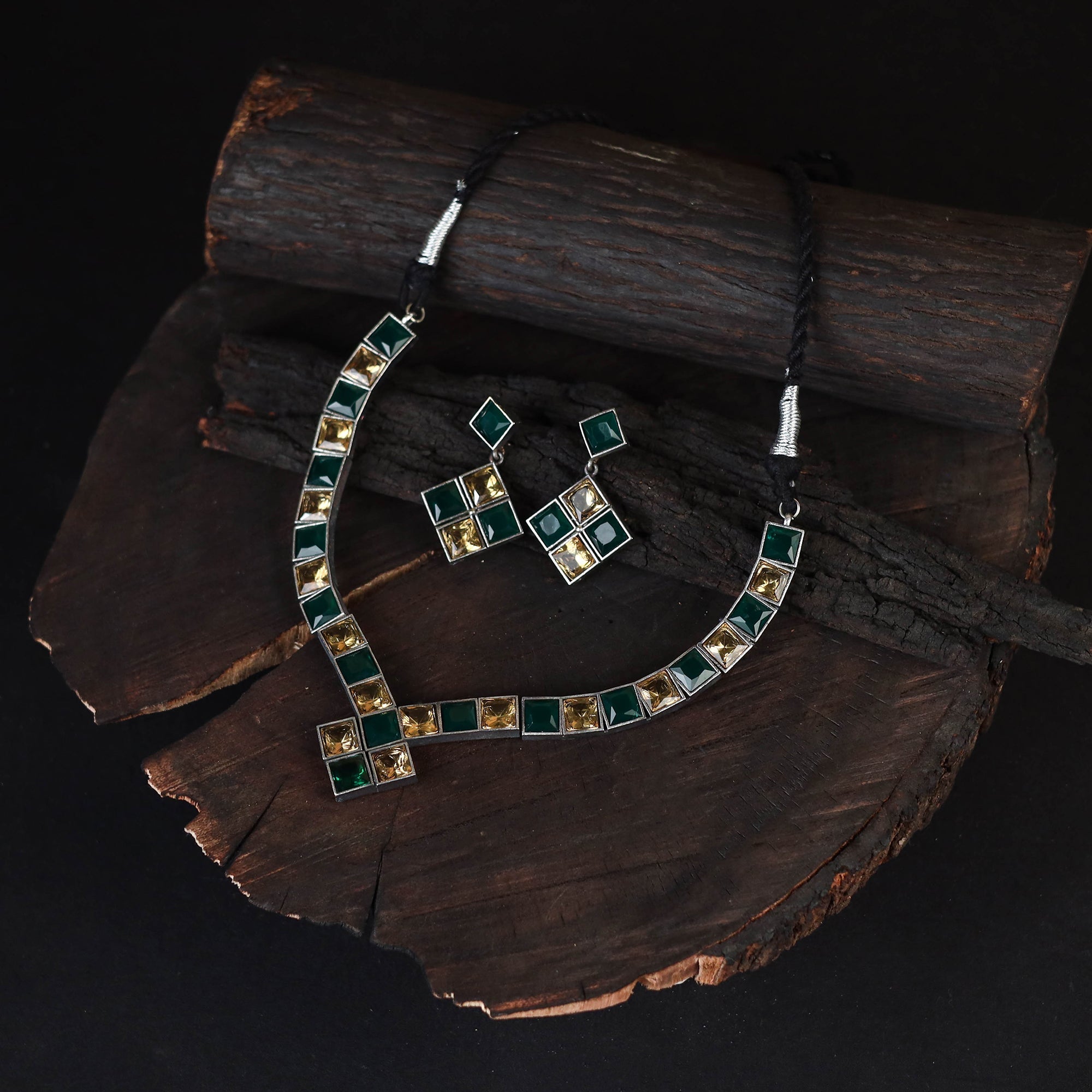 Saanjh Saaj Classic German Silver Necklace Set