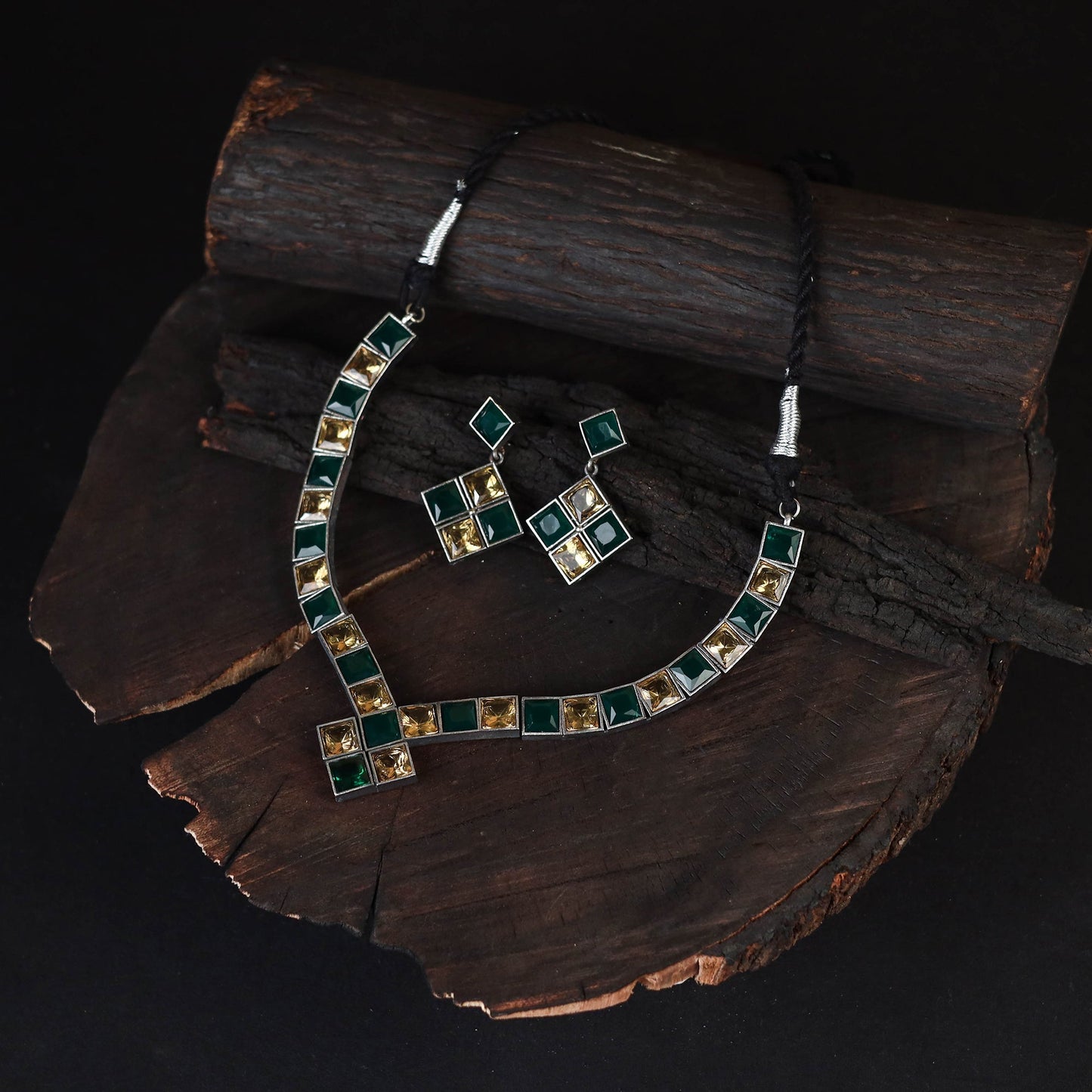 Saanjh Saaj Classic German Silver Necklace Set