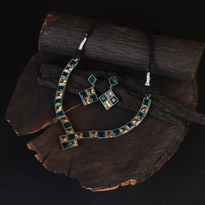 Saanjh Saaj Classic German Silver Necklace Set