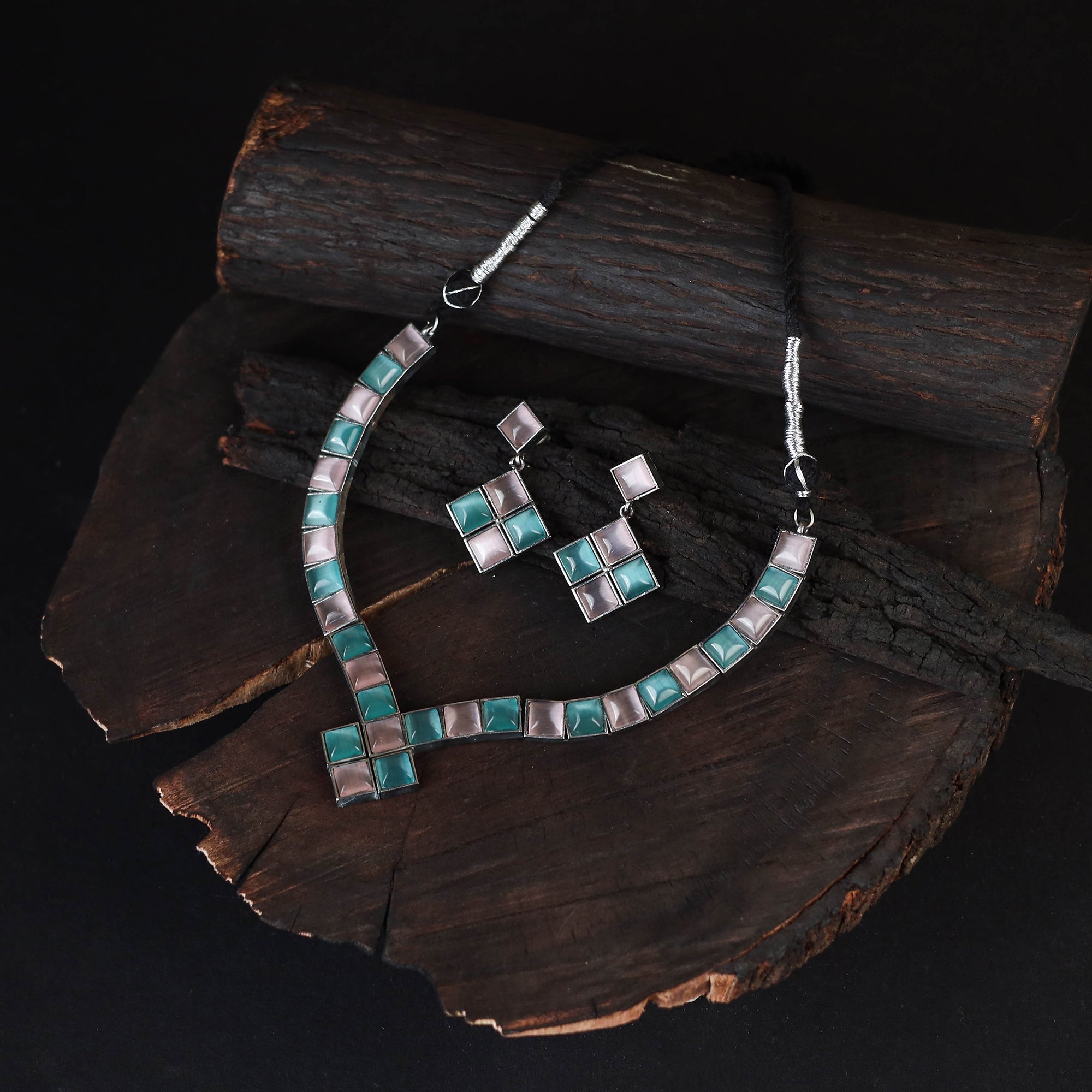 Saanjh Saaj Classic German Silver Necklace Set