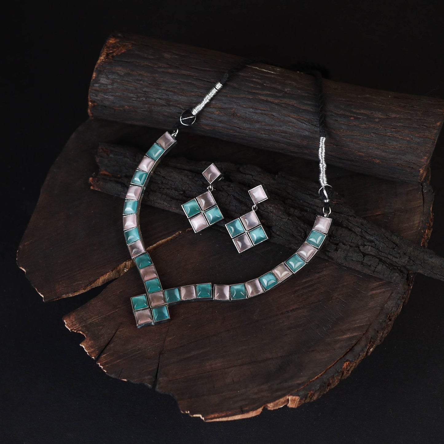 Saanjh Saaj Classic German Silver Necklace Set