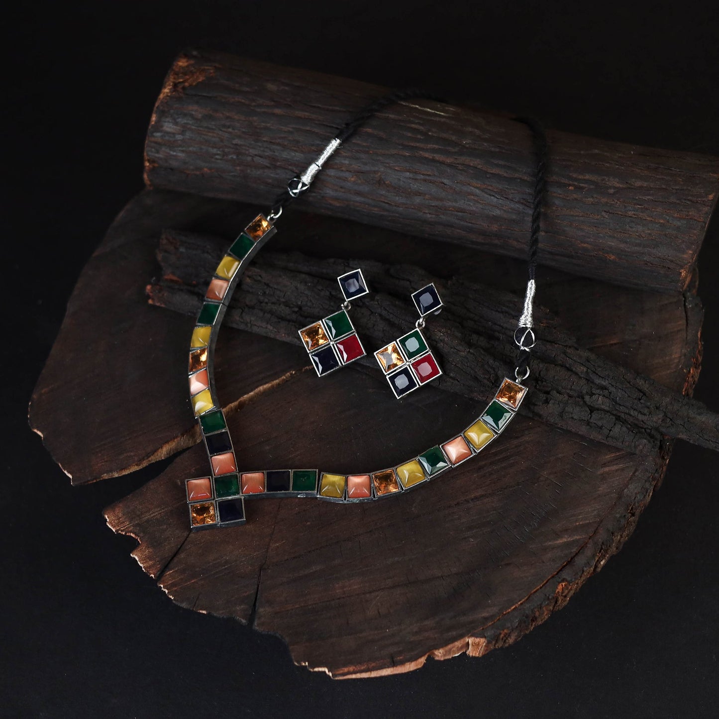 Saanjh Saaj Classic German Silver Necklace Set