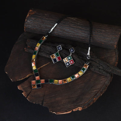 Saanjh Saaj Classic German Silver Necklace Set