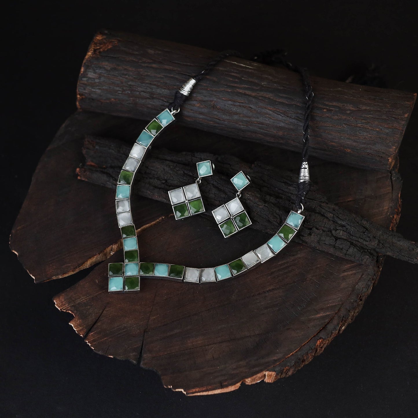 Saanjh Saaj Classic German Silver Necklace Set