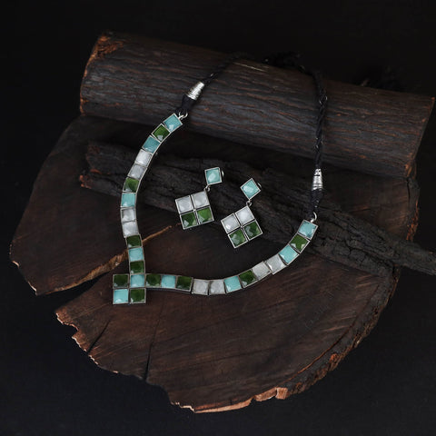 Saanjh Saaj Classic German Silver Necklace Set