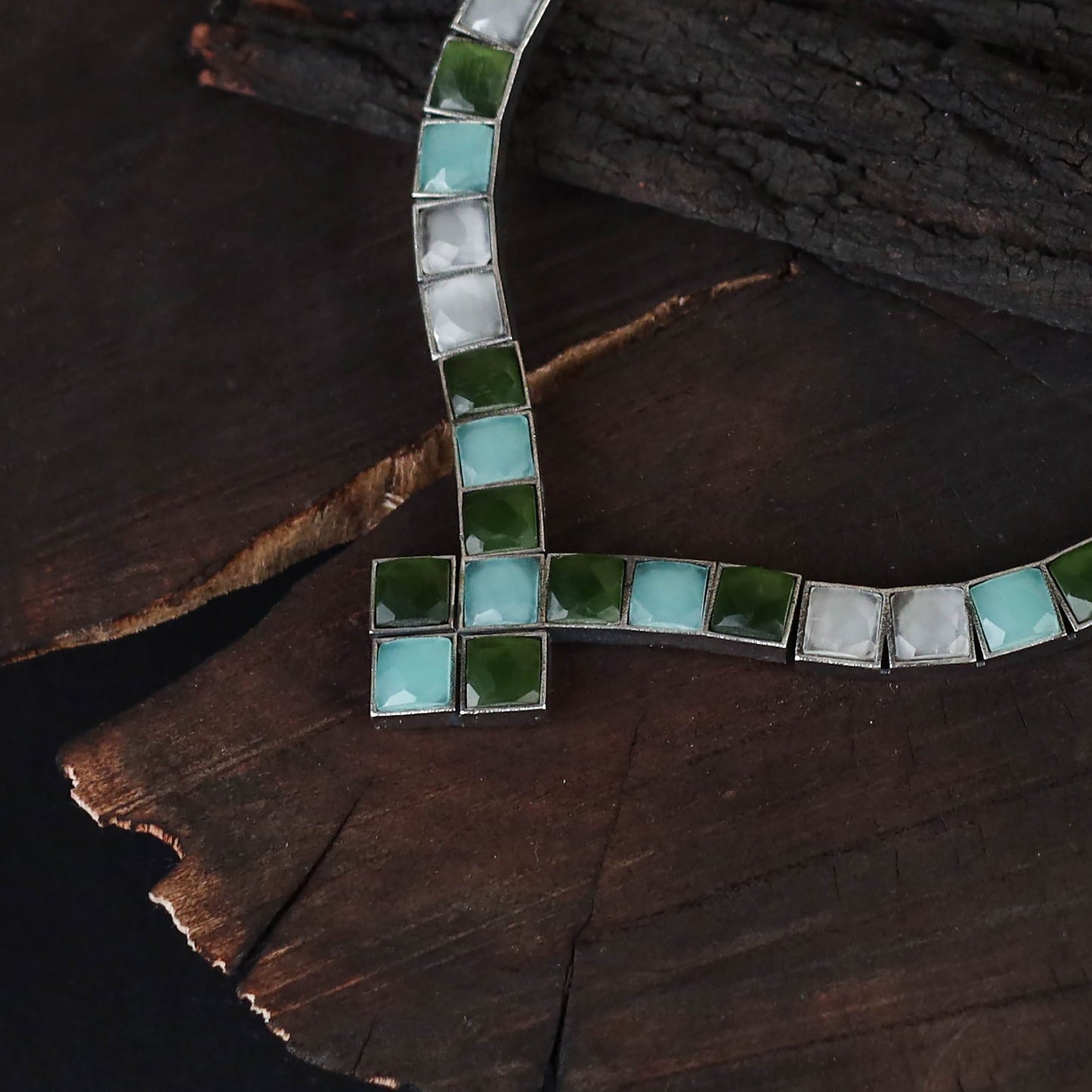 Saanjh Saaj Classic German Silver Necklace Set