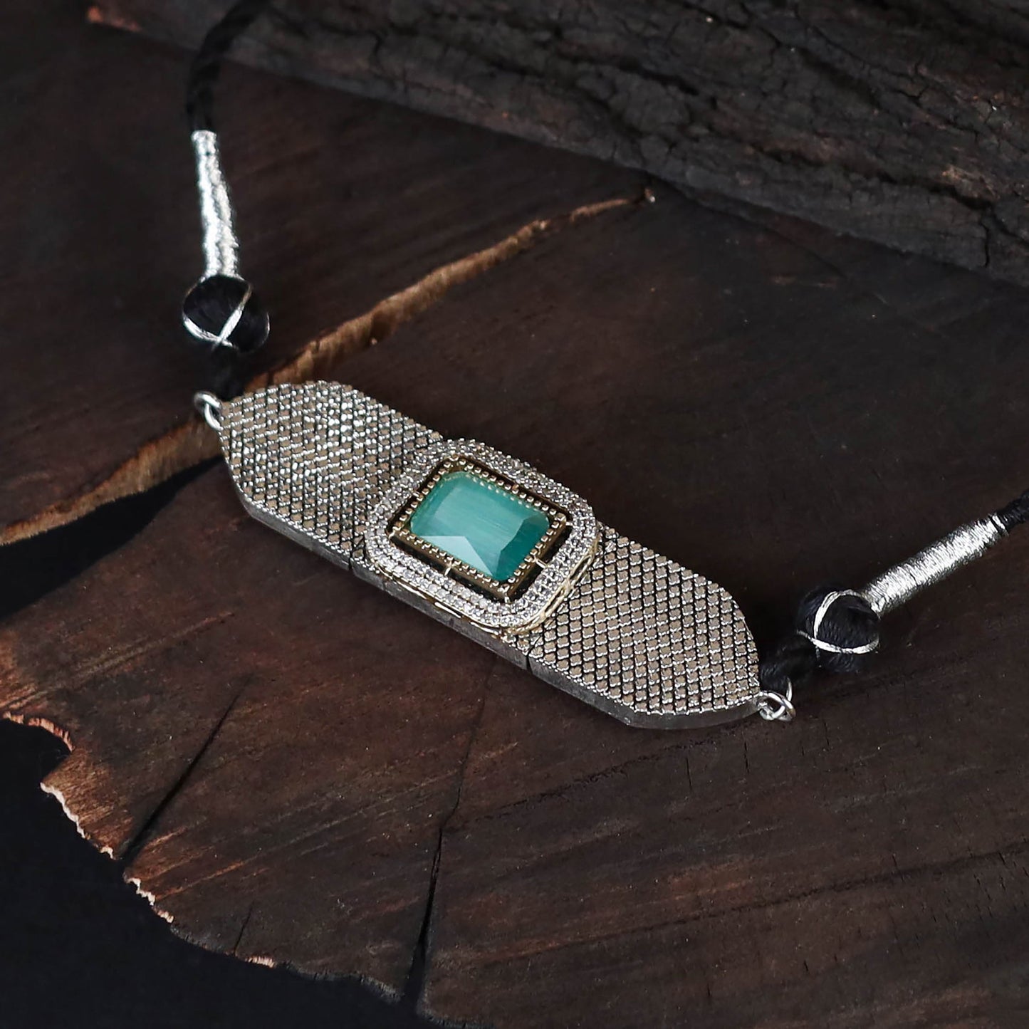 Saanjh Saaj Classic German Silver Necklace Set