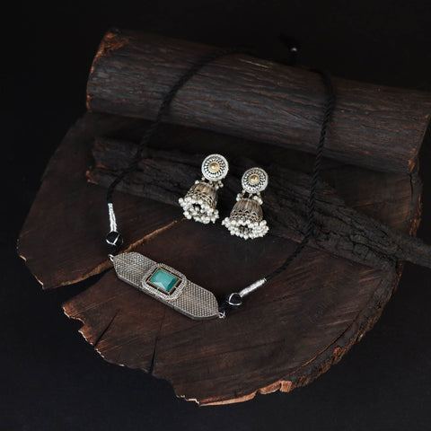 Saanjh Saaj Classic German Silver Necklace Set