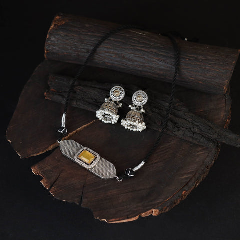 Saanjh Saaj Classic German Silver Necklace Set