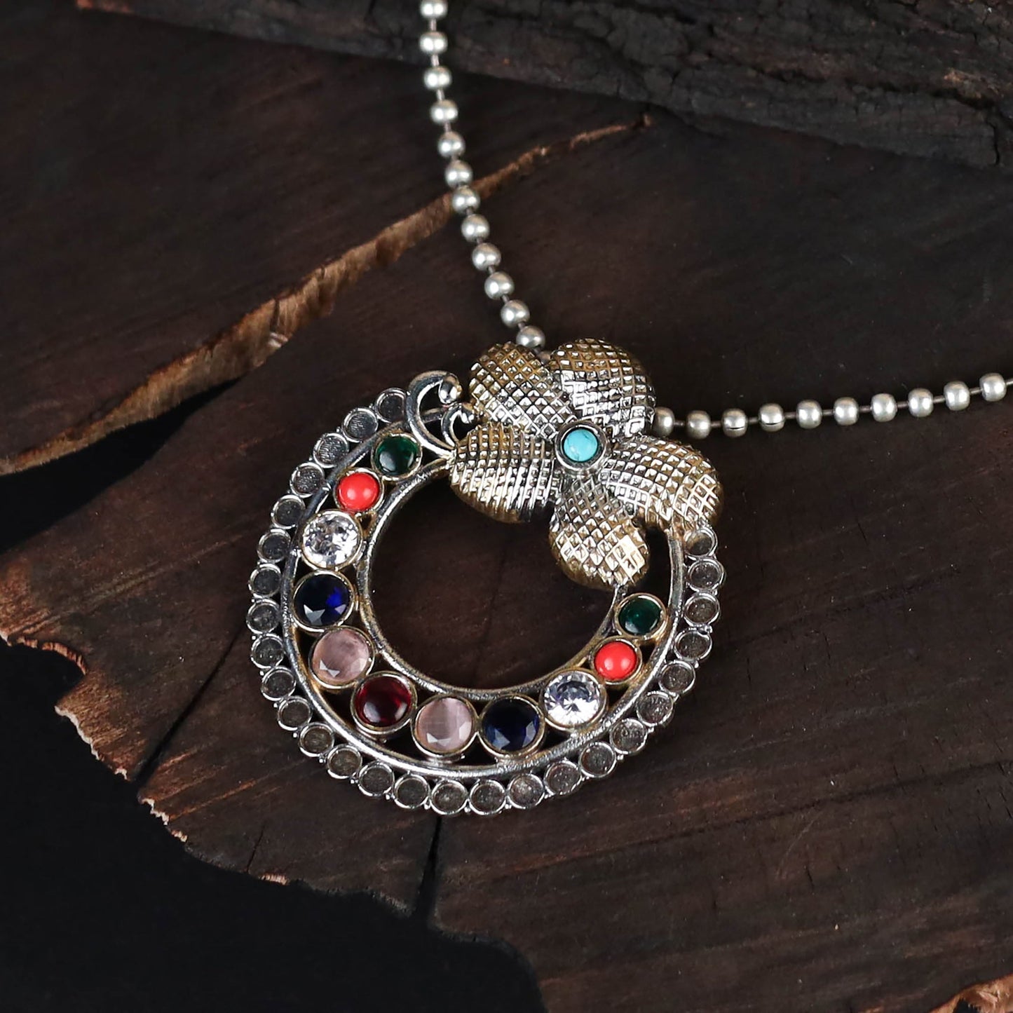 Saanjh Saaj Classic German Silver Necklace Set