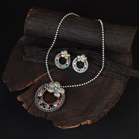 Saanjh Saaj Classic German Silver Necklace Set