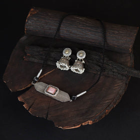 Saanjh Saaj Classic German Silver Necklace Set