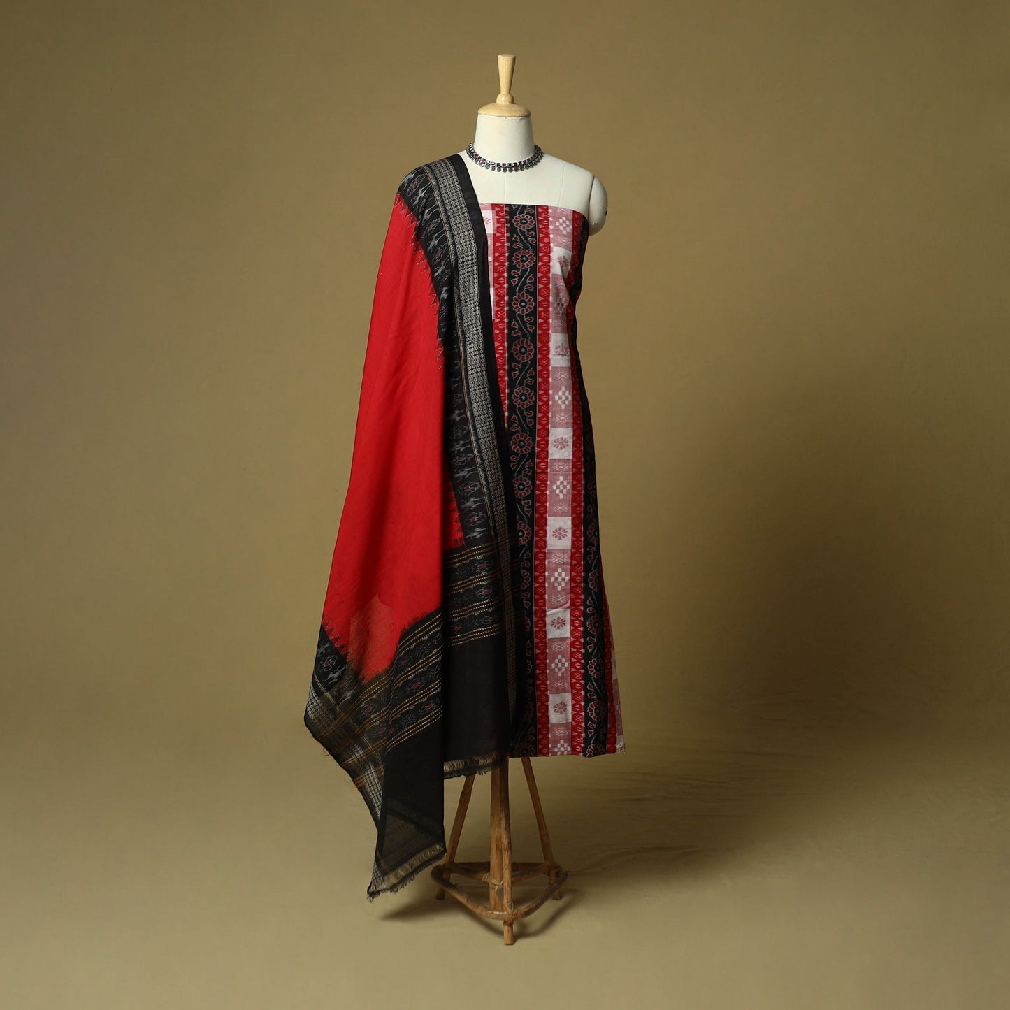 Sambalpuri ikat handloom cotton 3pc unstitched dress