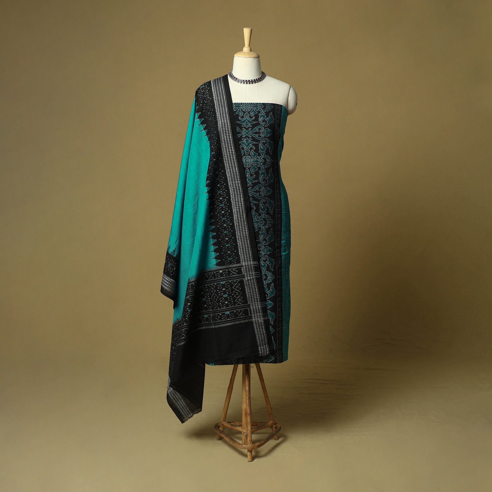 Sambalpuri ikat handloom cotton 3pc unstitched dress