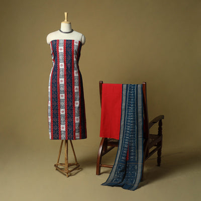 Sambalpuri ikat handloom cotton 3pc unstitched dress