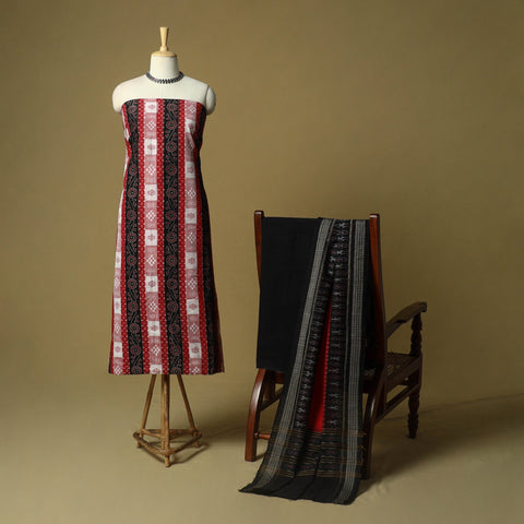 Sambalpuri ikat handloom cotton 3pc unstitched dress