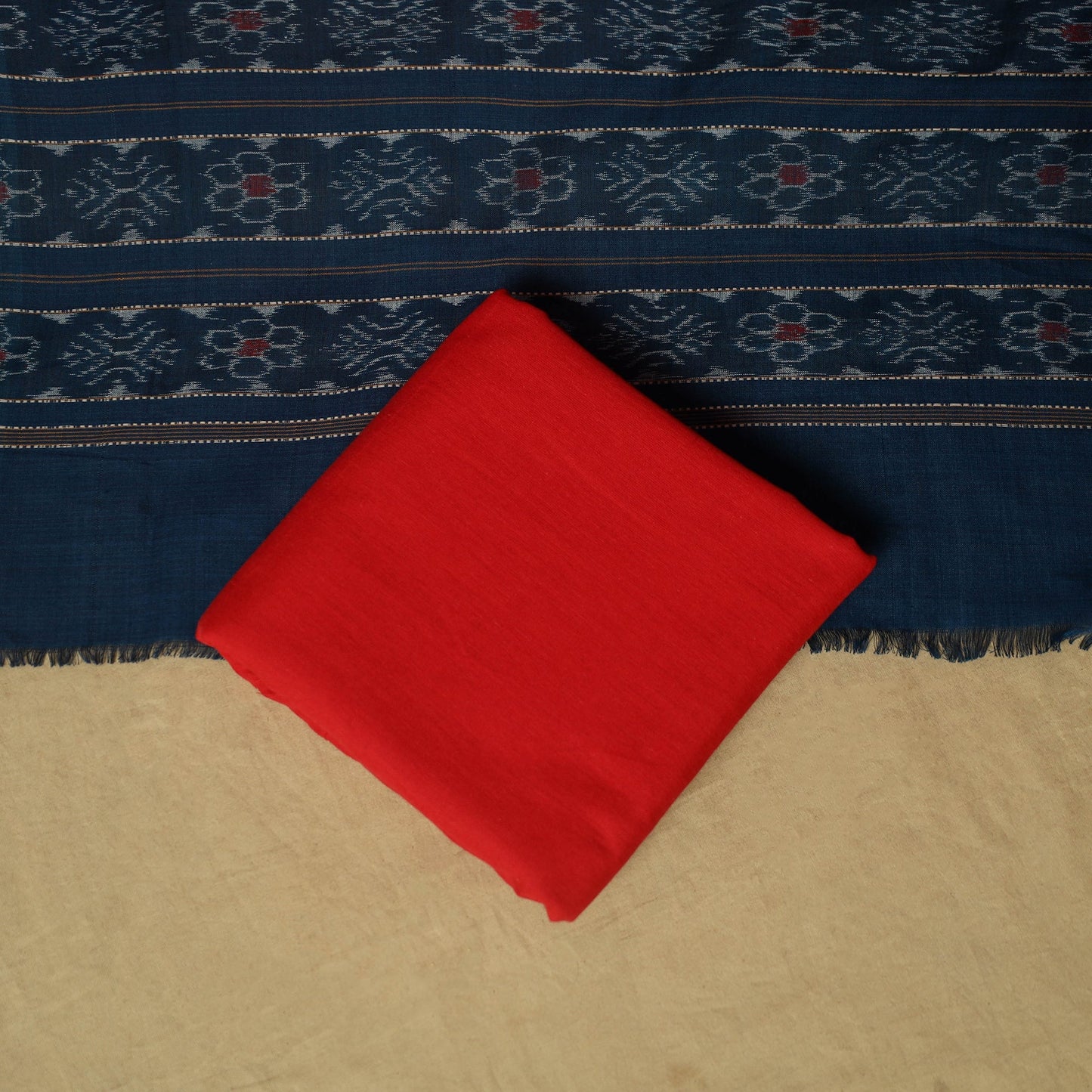 Sambalpuri ikat handloom cotton 3pc unstitched dress