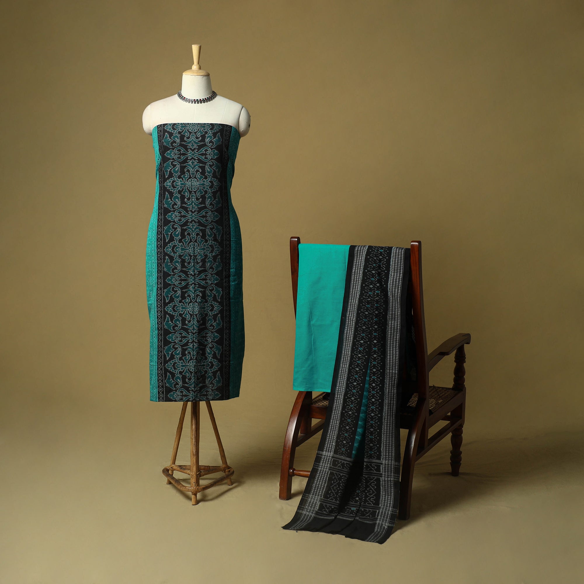 Sambalpuri ikat handloom cotton 3pc unstitched dress