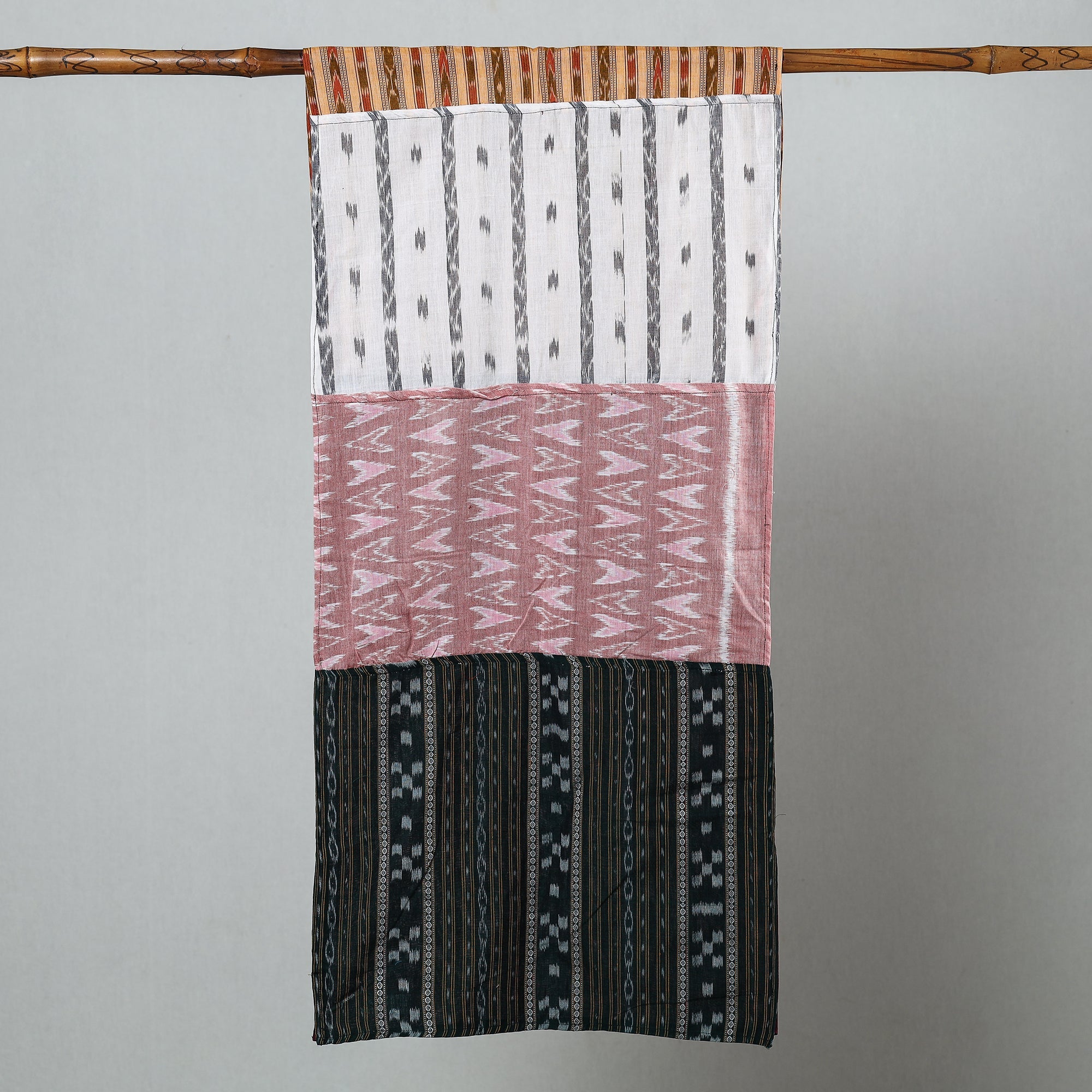  Sambalpuri Ikat Patchwork Cotton Stole Online at iTokri.com