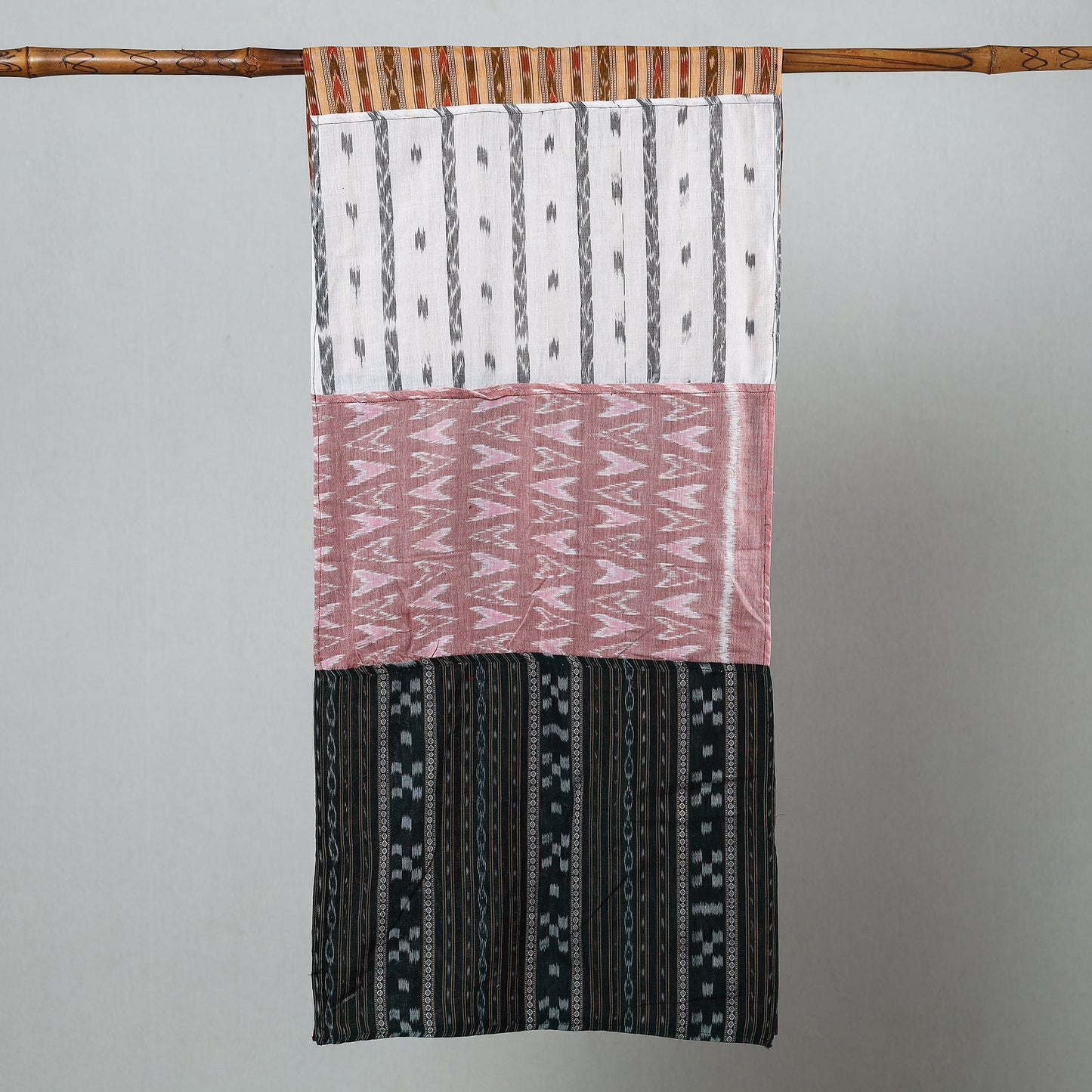  Sambalpuri Ikat Patchwork Cotton Stole Online at iTokri.com