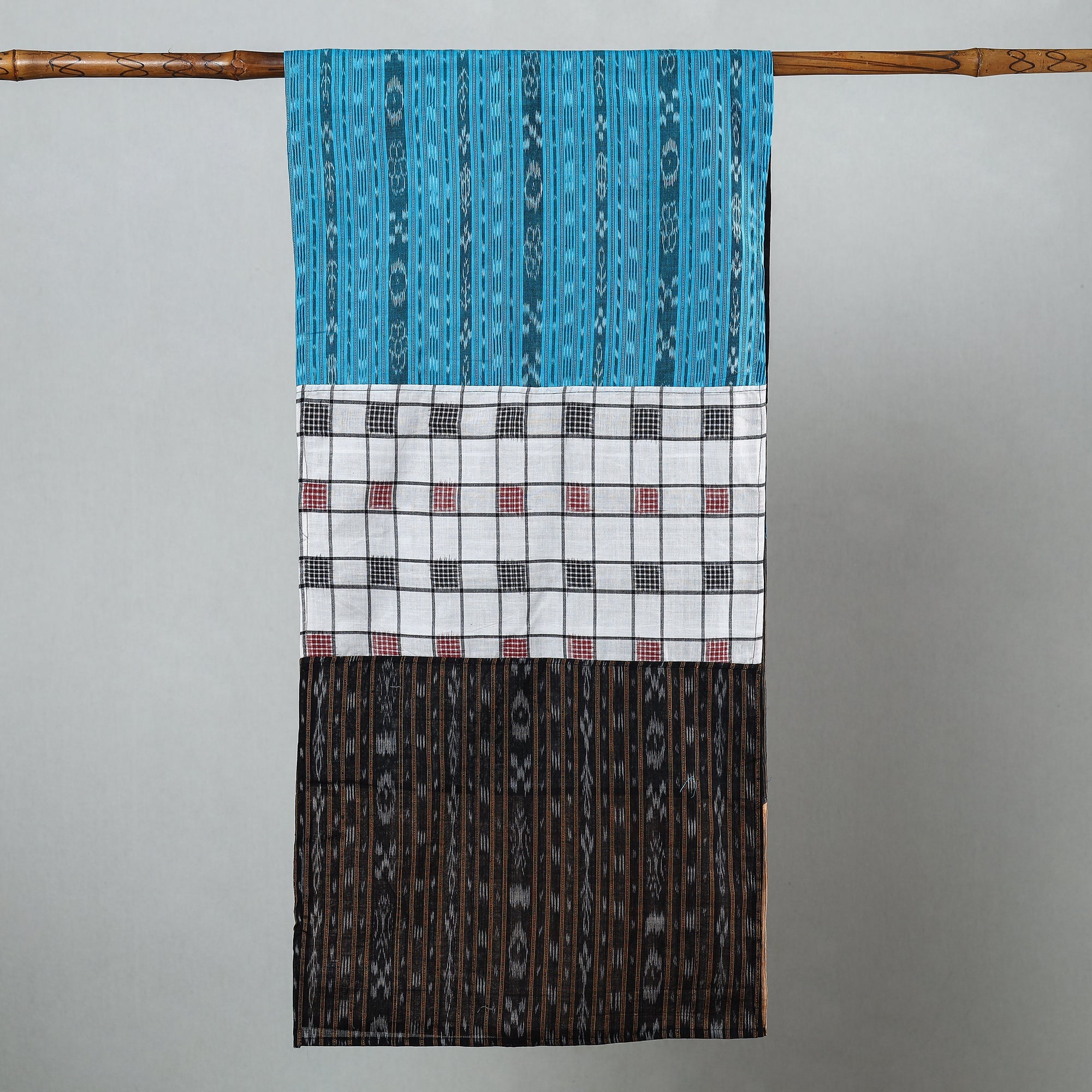  Sambalpuri Ikat Patchwork Cotton Stole Online at iTokri.com