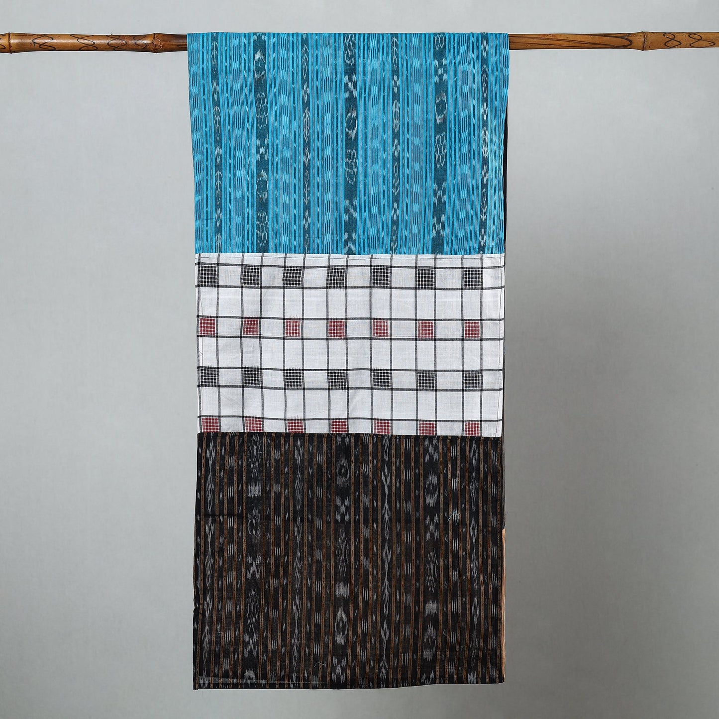  Sambalpuri Ikat Patchwork Cotton Stole Online at iTokri.com
