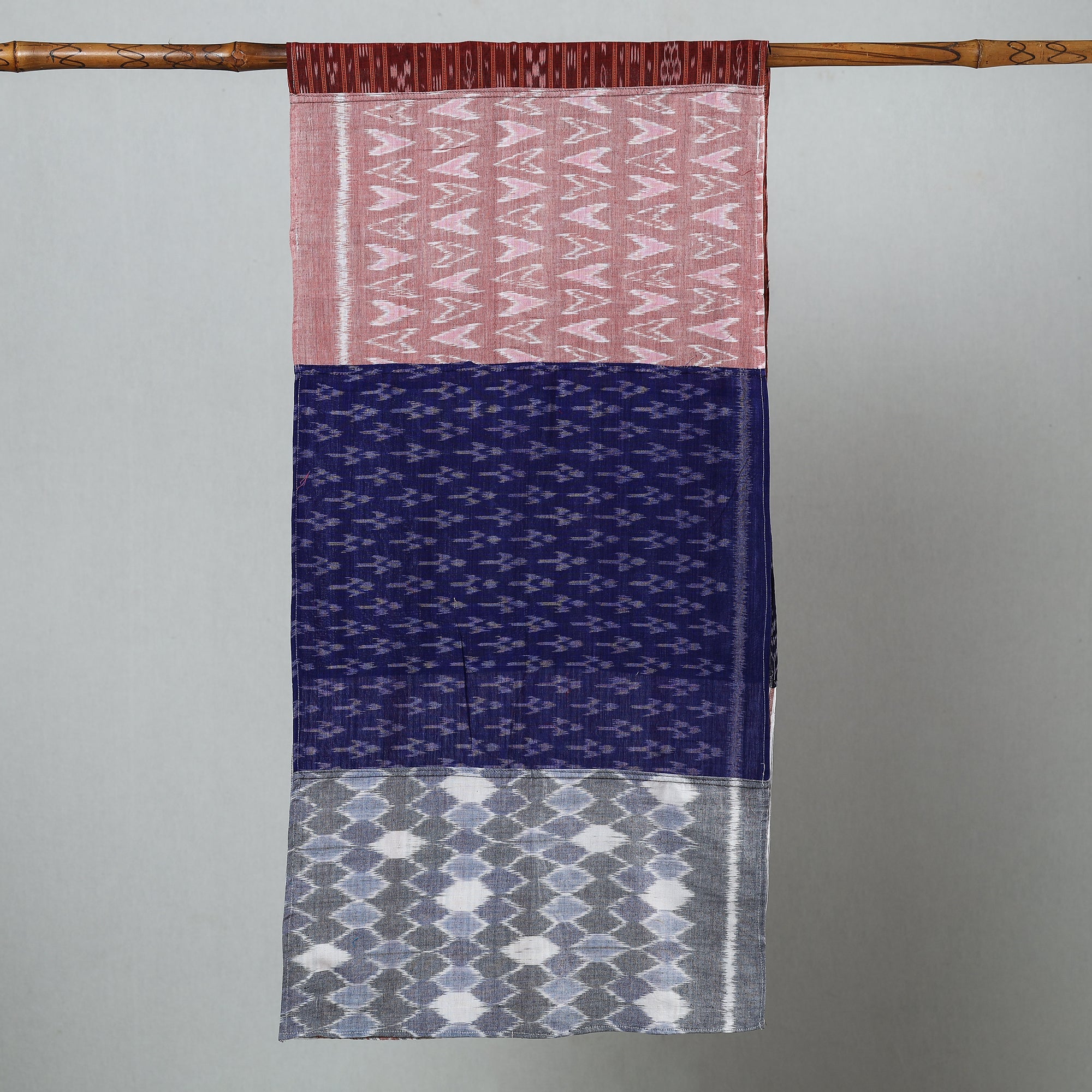  Sambalpuri Ikat Patchwork Cotton Stole Online at iTokri.com