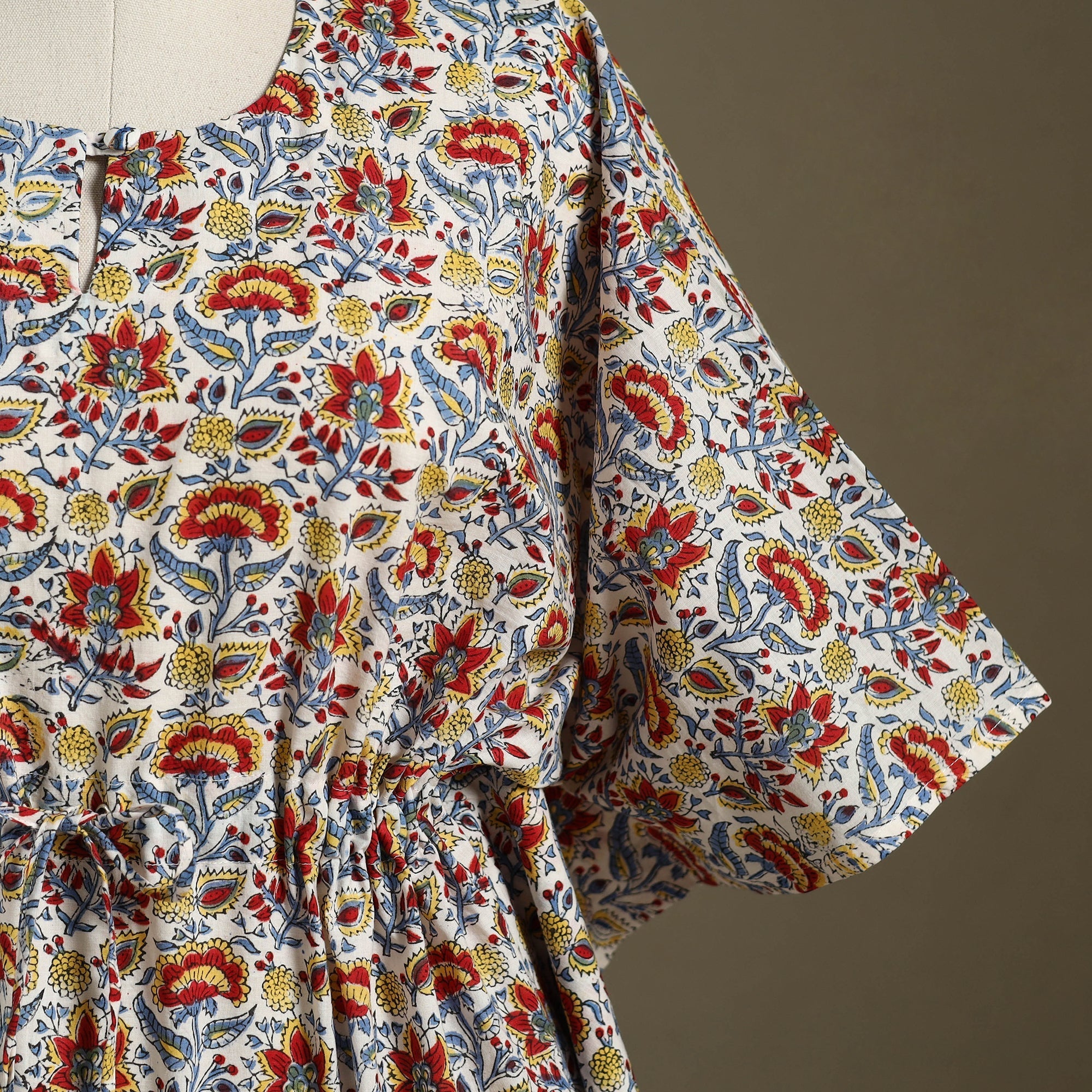 Sanganeri Block Print Cotton Kaftan (Short) 