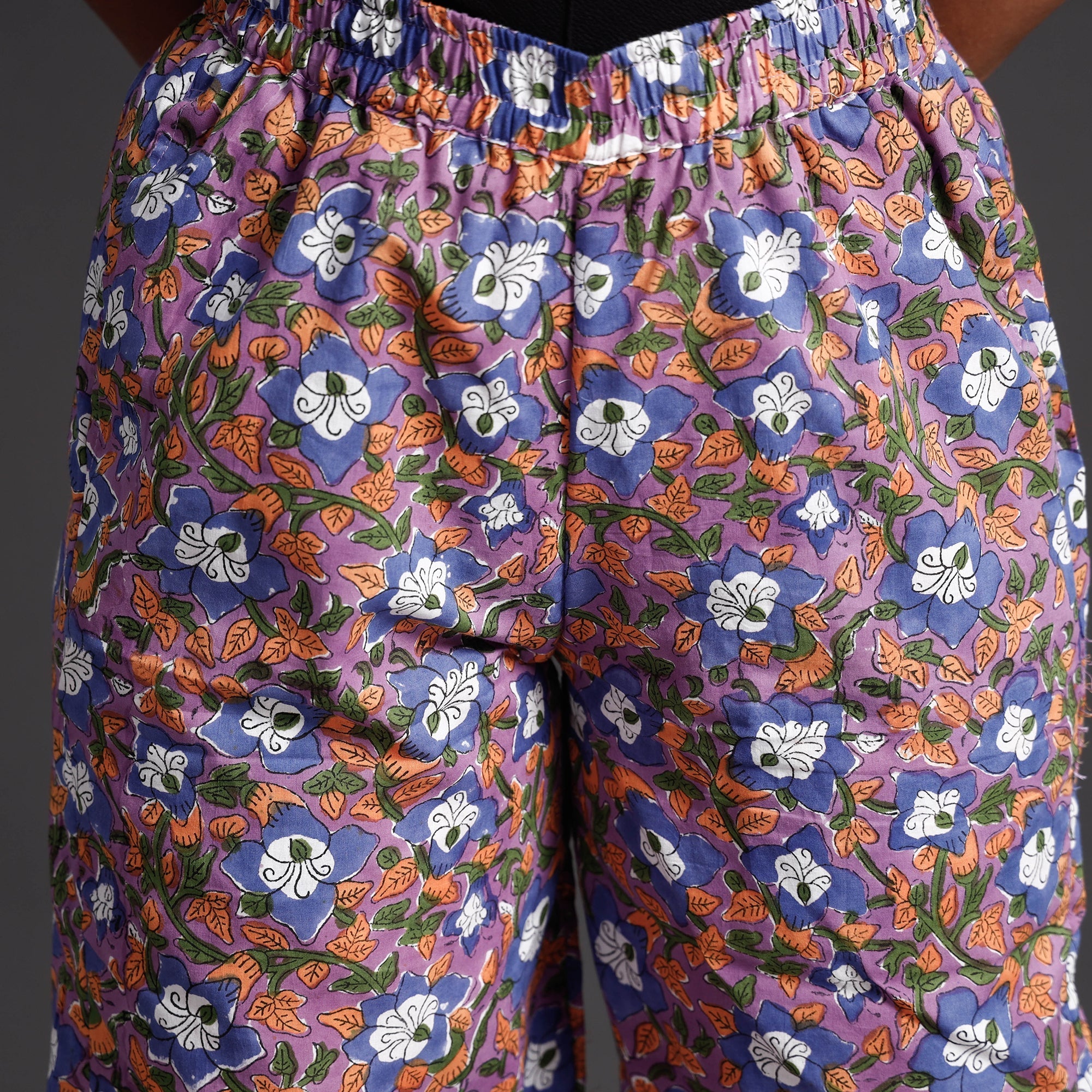 Buy Sanganeri Block Printed Cotton Elasticated Afghani Salwar Online at iTokri.com