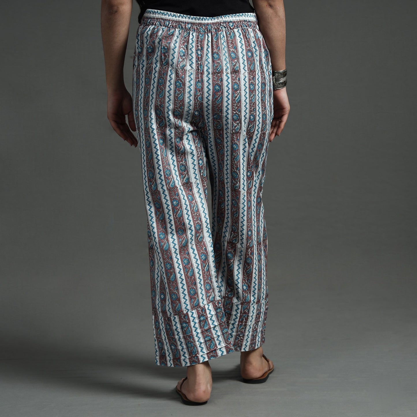 Buy Sanganeri Block Printed Cotton Elasticated Palazzo Online at iTokri.com