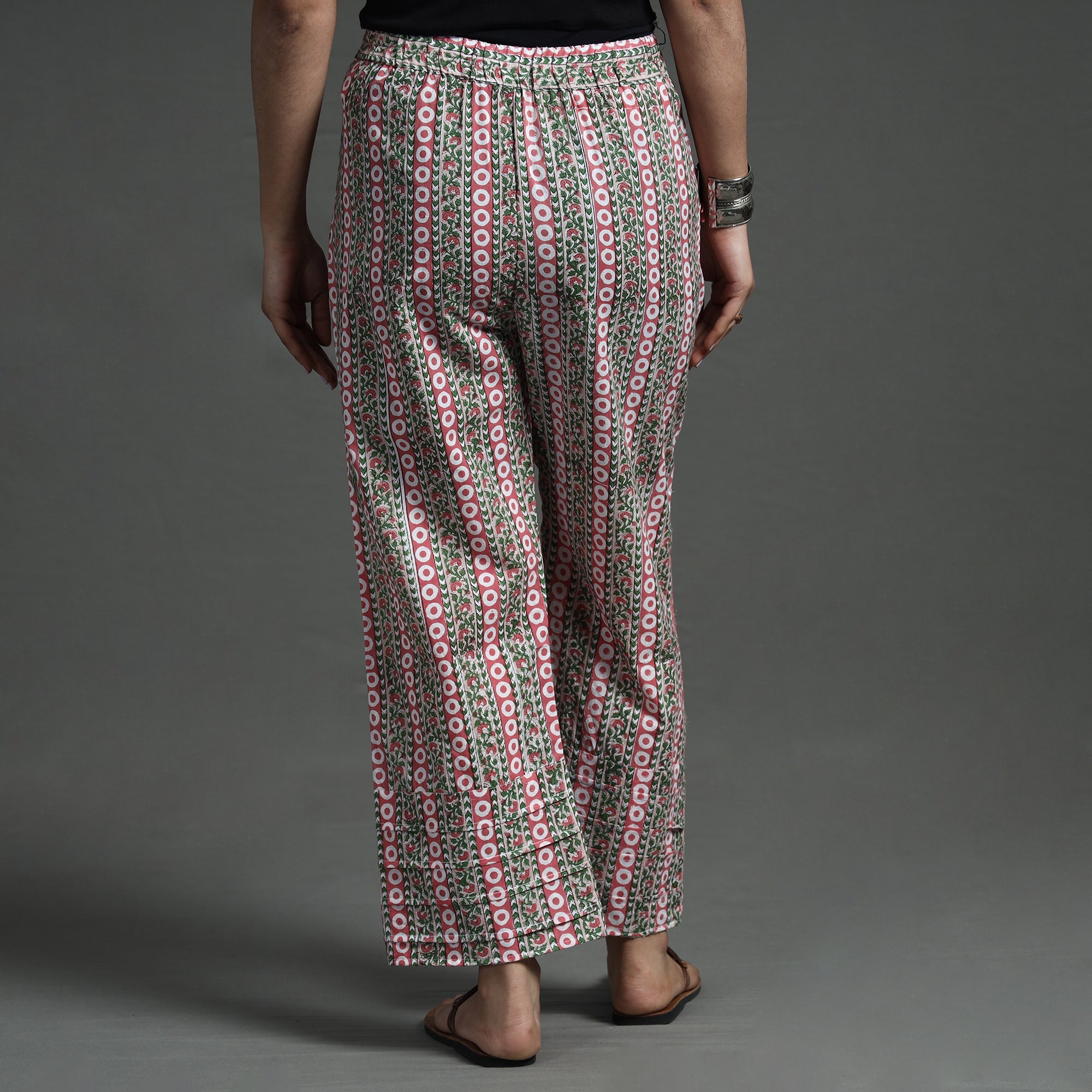Multicolor - Sanganeri Block Printed Elasticated Palazzo