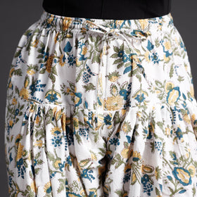 Multicolor - sanganeri printed cotton elasticated salwar