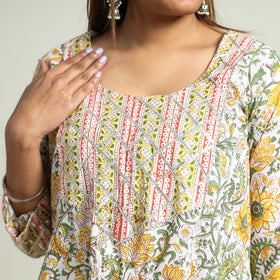 Sanganeri printed cotton kurta with sharara set