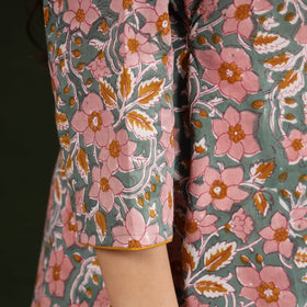 Buy Sanganeri Block Printed Cotton Long Kurta for Women