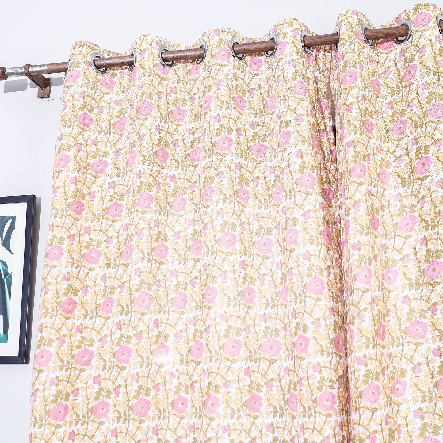 Sanganeri printed cotton window curtain (5 x 3 feet)