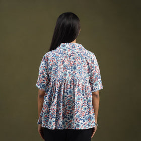  Multicolor Sanganeri Block Print Cotton Crop Top