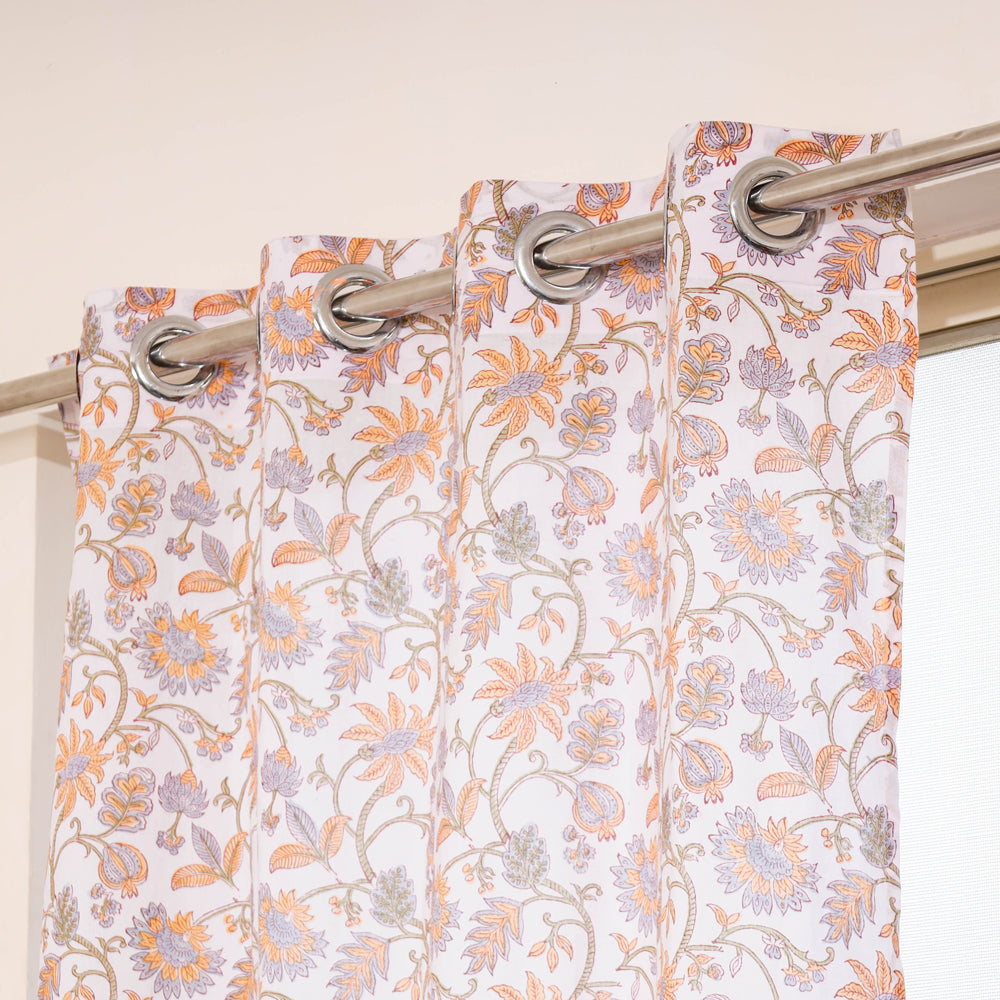 Multicolor - sanganeri cotton curtain (select variant