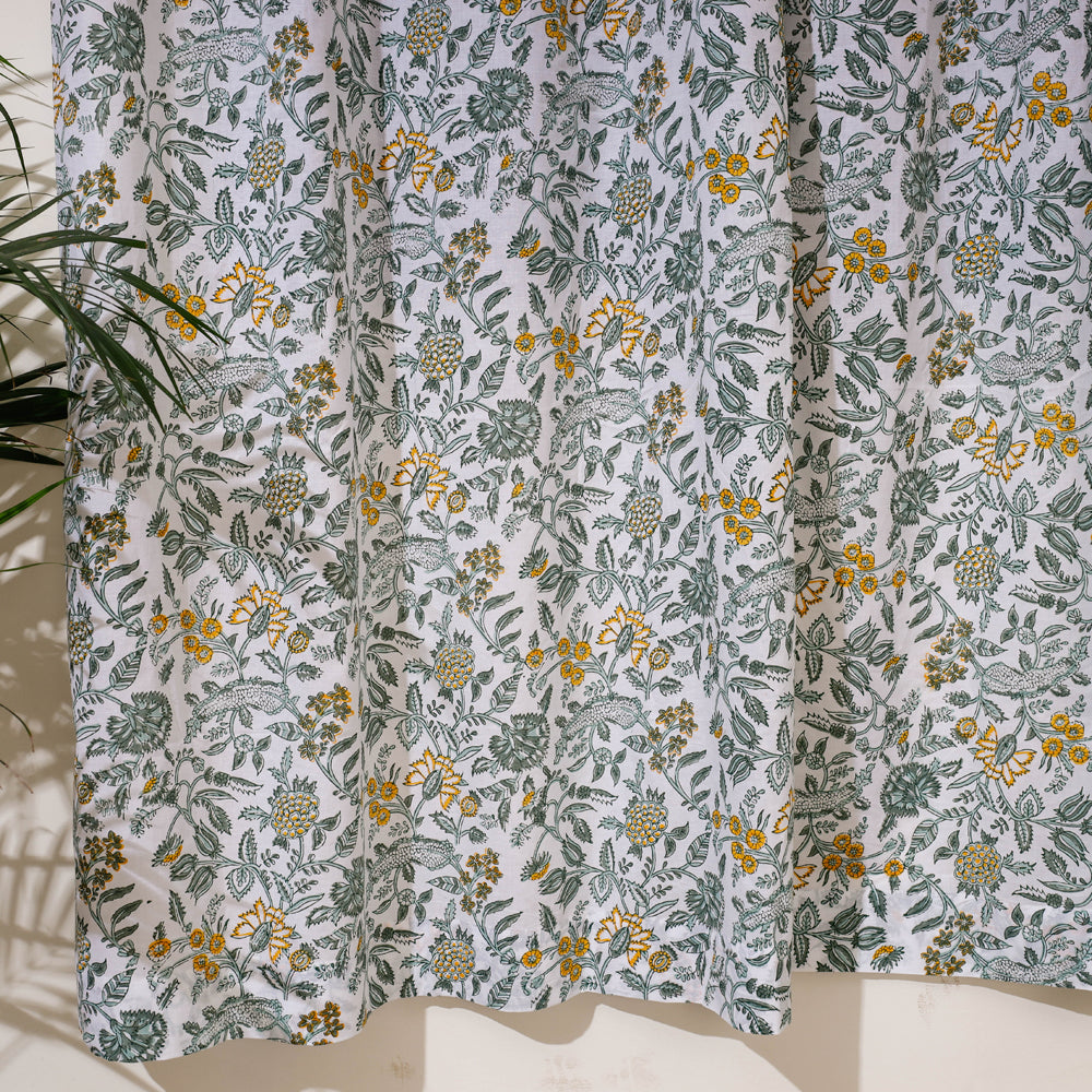 Multicolor - sanganeri cotton door curtain (7 x 3.2 feet)