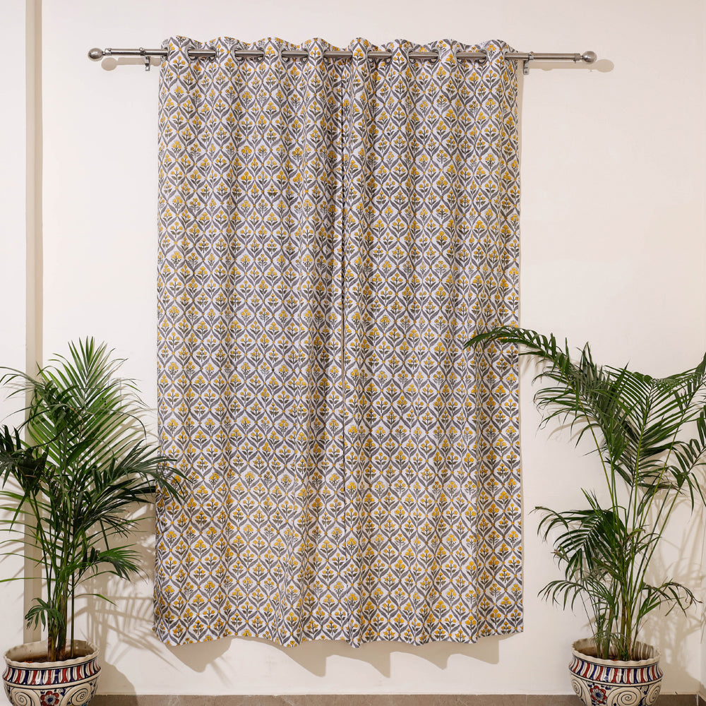  Sanganeri Block Print Pure Cotton Door Curtain Online at iTokri.com