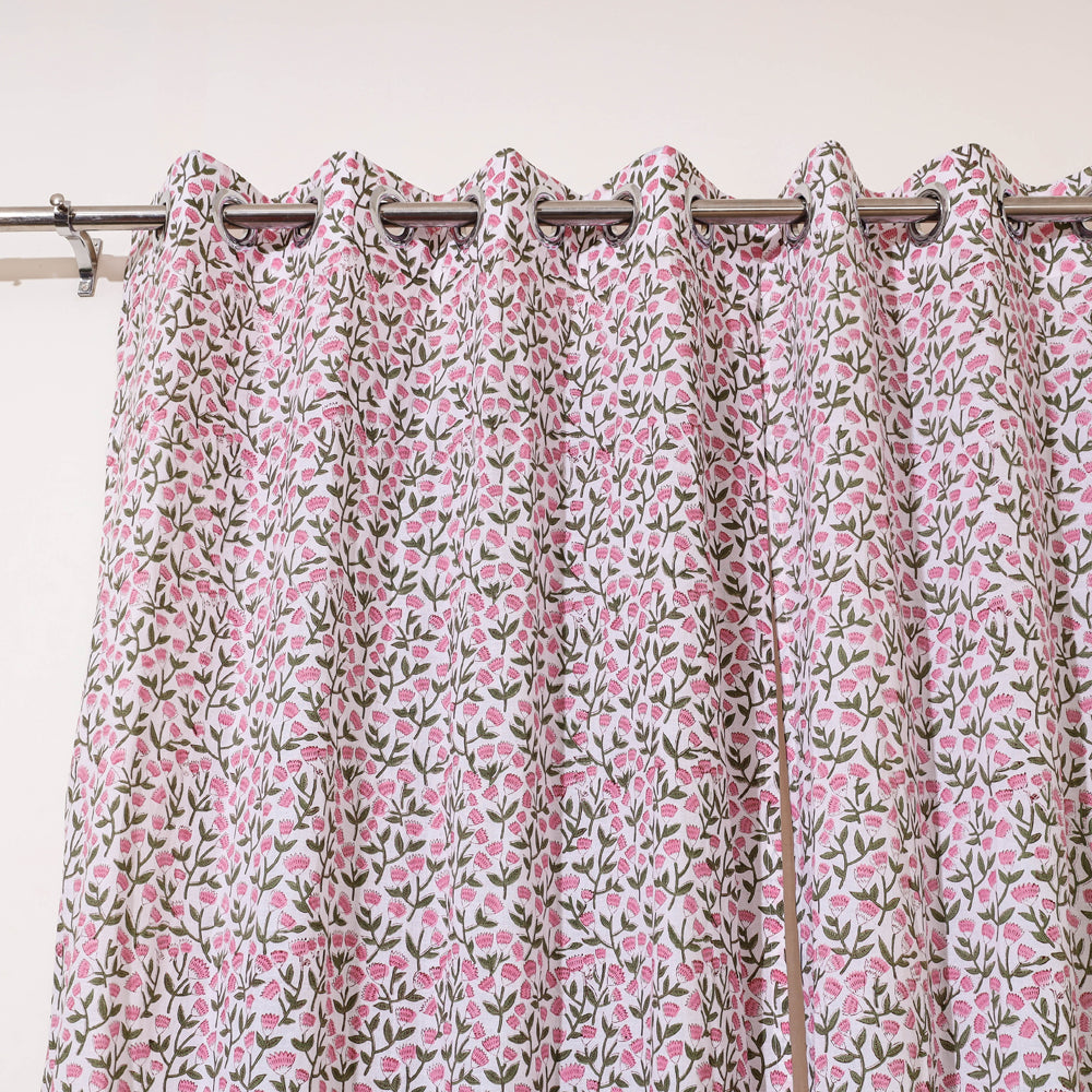 Multicolor - sanganeri cotton door curtain (7 x 3.2 feet)