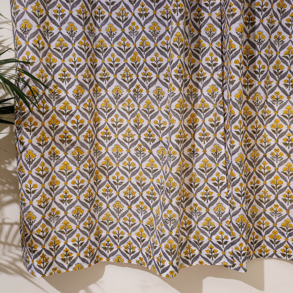  Sanganeri Block Print Pure Cotton Door Curtain Online at iTokri.com